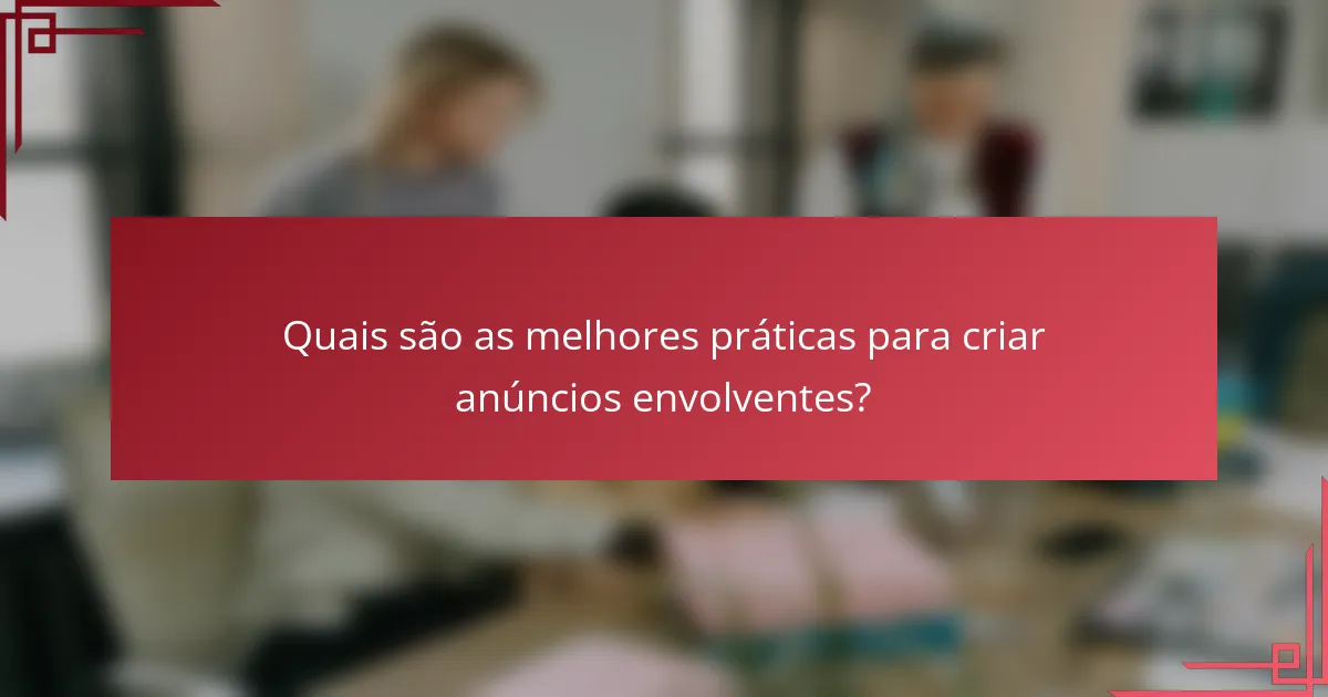 Quais são as melhores práticas para criar anúncios envolventes?